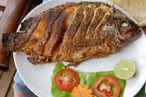 Grilled Tilapia, a local delicacy.